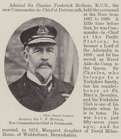 Admiral Sir C F Hotham, ny øverstkommanderende i Portsmouth af English Photographer