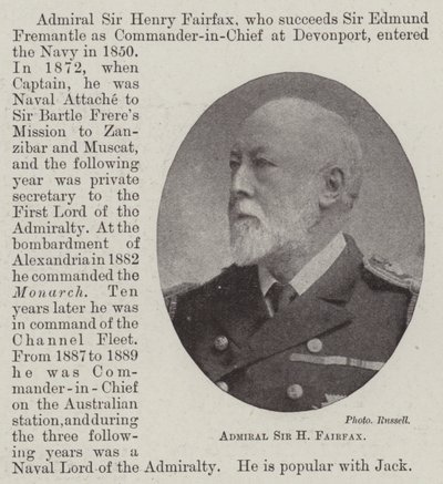 Admiral Sir H Fairfax af English Photographer