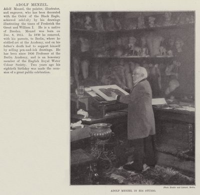 Adolf Menzel in seinem Atelier von English Photographer