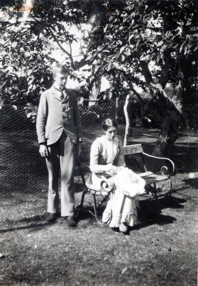 Adrian og Virginia Stephen, 1900 (bw-foto) af English Photographer