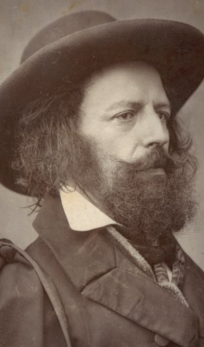 Alfred Lord Tennyson, digter, portræt (s/h foto) af English Photographer