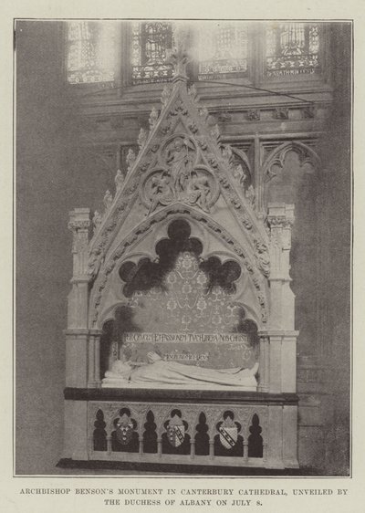 Ærkebiskop Bensons Monument i Canterbury Cathedral, afsløret af hertuginden af Albany den 8. juli af English Photographer