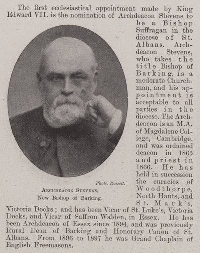 Ærkediakon Stevens, ny biskop af Barking af English Photographer