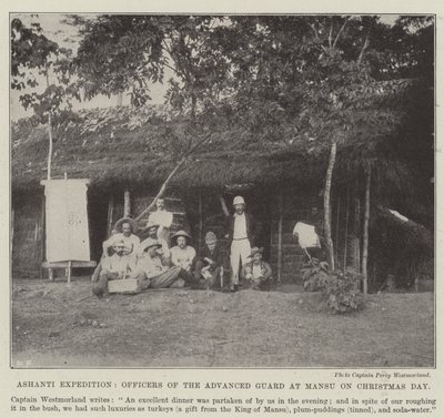 Ashanti-ekspeditionen, officerer fra Advanced Guard i Mansu juledag af English Photographer