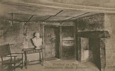 Badeværelse, Shakespeares hus, Stratford upon Avon. Postkort sendt i 1913. af English Photographer