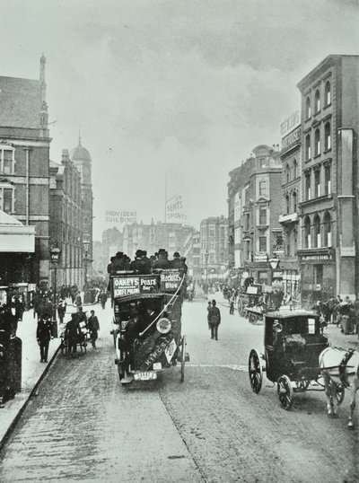 Bishopsgate: nord fra Liverpool Street, London, 1890 af English Photographer