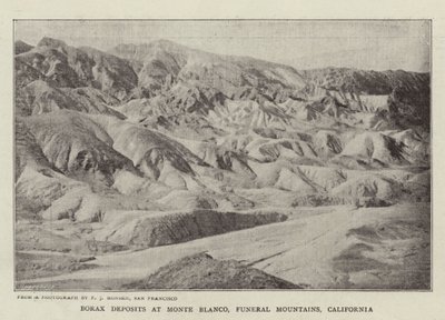 Borax-indskud i Monte Blanco, Funeral Mountains, Californien af English Photographer