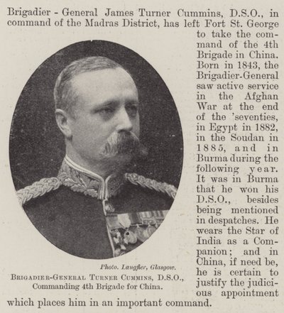 Brigadegeneral Turner Cummins, DSO, kommanderende for 4. brigade for Kina af English Photographer