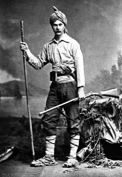 Britisk jæger i Indien, ca. 1870