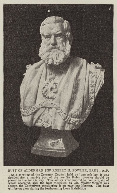 Buste af rådmand Sir Robert N Fowler, Baronet, MP af English Photographer