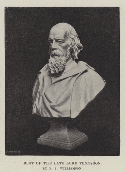 Buste af afdøde Lord Tennyson, af F J Williamson af English Photographer