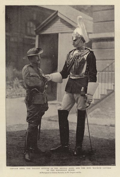 Kaptajn Ames, den højeste officer i den britiske hær, og den ærede Maurice Gifford fra Rhodesian Horse af English Photographer