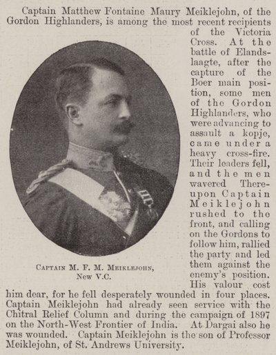 Kaptajn M F M Meiklejohn, Ny VC af English Photographer