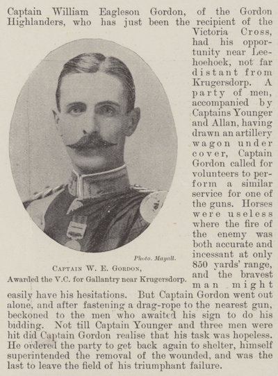 Kaptajn W E Gordon, tildelt VC for galanteri nær Krugersdorp af English Photographer