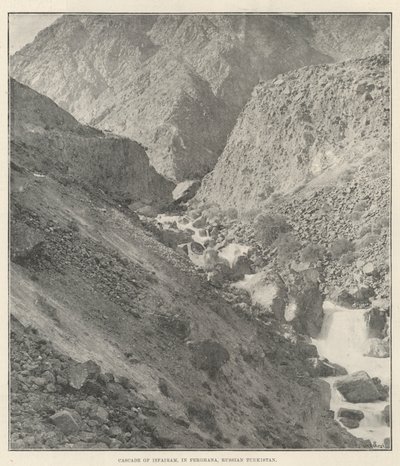 Cascade of Isfairam, i Ferghana, russiske Turkistan af English Photographer