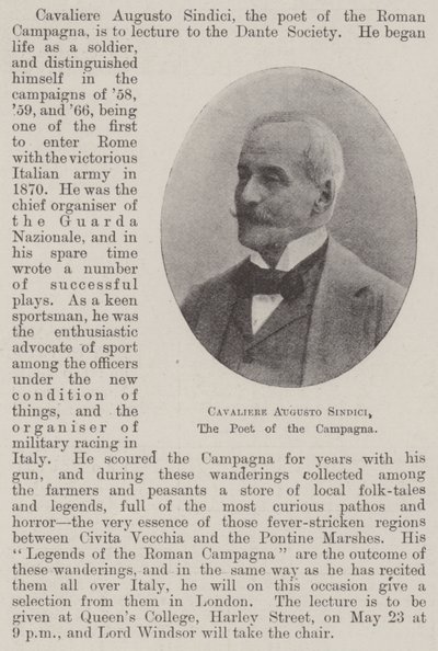 Ridder Augustus Sindici, Campagnas digter af English Photographer