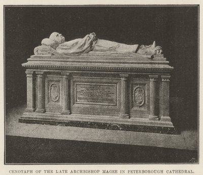Cenotaph af den afdøde ærkebiskop Magee i Peterborough Cathedral af English Photographer