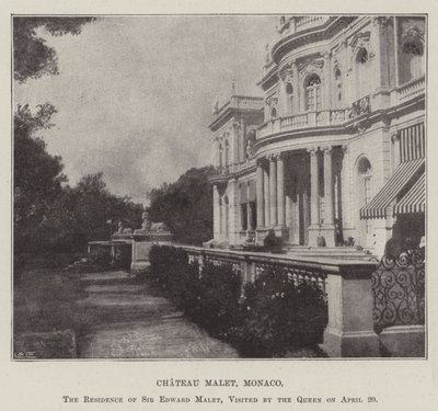 Chateau Malet, Monaco, Sir Edward Malets residens, besøgt af dronningen den 20. april af English Photographer
