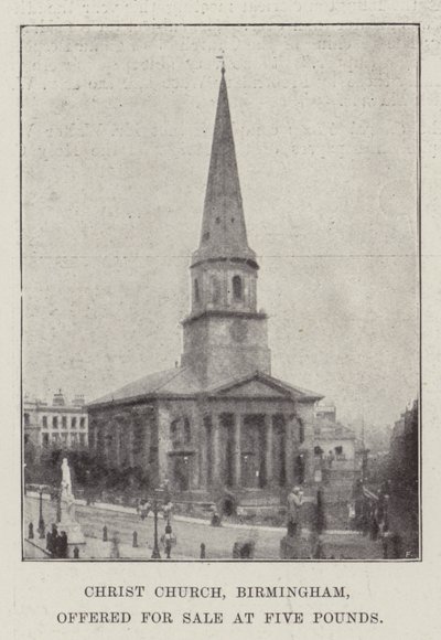 Christ Church, Birmingham, udbydes til salg for Five Pounds af English Photographer