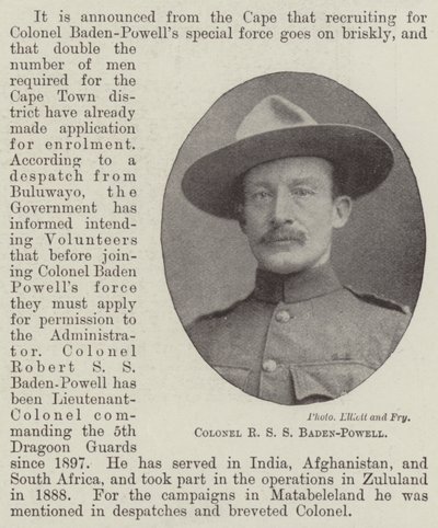 Oberst R S S Baden-Powell af English Photographer