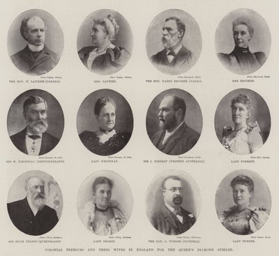 Colonial Premiers og deres hustruer i England til Queens Diamond Jubilee af English Photographer