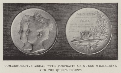 Erindringsmedalje med Portrætter af Dronning Wilhelmina og Dronning-Regenten af English Photographer