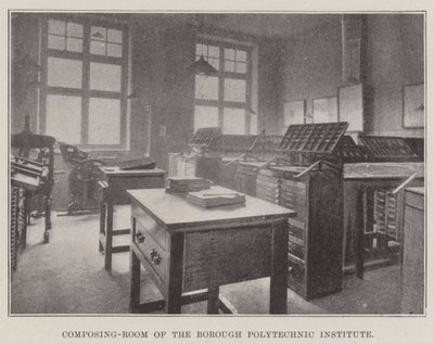 Composing-Room fra Borough Polytechnic Institute af English Photographer