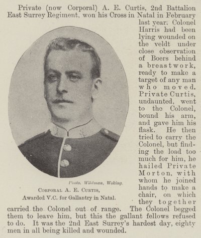 Korporal AE Curtis, tildelt VC for galanteri i Natal af English Photographer