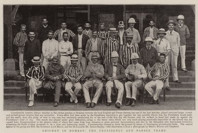 Cricket i Bombay, formandskabet og Parsee-holdene af English Photographer