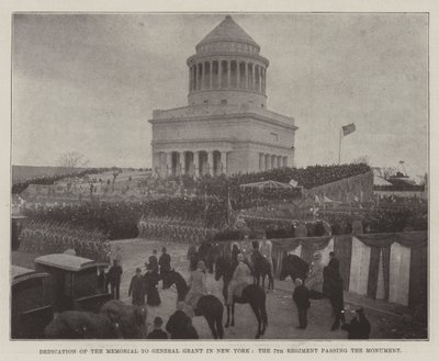 Indvielse af mindesmærket til General Grant i New York, det 7. regiment passerer monumentet af English Photographer