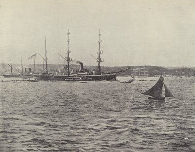 Afgang af HMS Calliope af English Photographer
