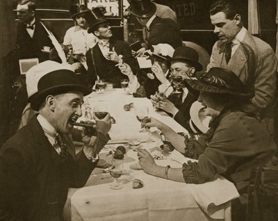 Derby Day frokostfest, trykt af Horace W. Nichols, ca. 1910 (fotogravure) af English Photographer