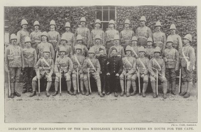 Afdeling af telegrafister fra den 24. Middlesex Rifle Volunteers på vej mod Kap af English Photographer
