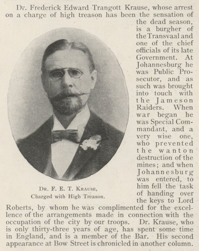 Dr F E T Krause, anklaget for højforræderi af English Photographer