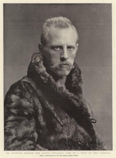 Dr. Fridtjof Nansen, den arktiske opdagelsesrejsende, er nu på besøg her i landet af English Photographer