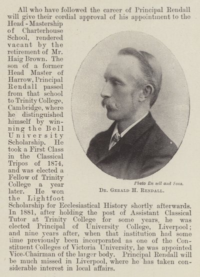 Dr Gerald H Rendall af English Photographer