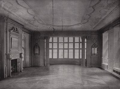Tegnestue, kigger ind i Bay, Ashorne Hill House, nær Leamington, England (s/h foto) af English Photographer