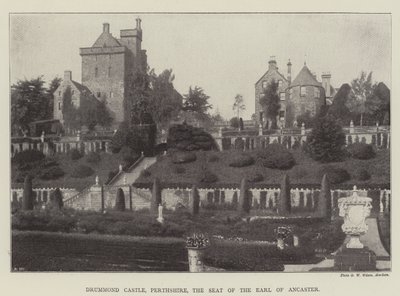 Drummond Castle, Perthshire, sæde for jarlen af Ancaster af English Photographer