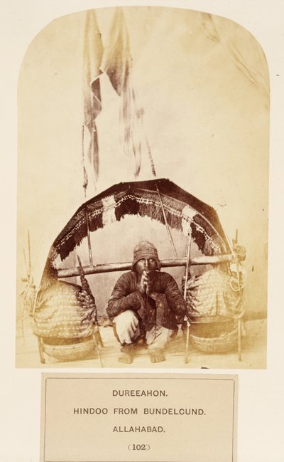 Dureeahon, hindu fra Bundelcund, Allahabad, fra The People of India, af J. Forbes Watson, udgivet 1868 (albumenprint) af English Photographer
