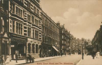 Earls Court Road og The Mansions, London af English Photographer