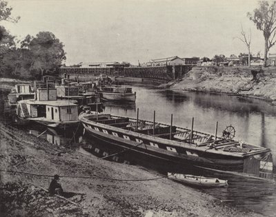 Echuca Wharf, Murray-floden af English Photographer