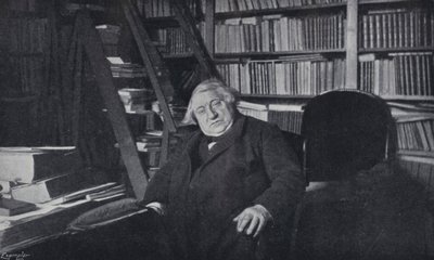 Ernest Renan i sit studie (s/h foto) af English Photographer