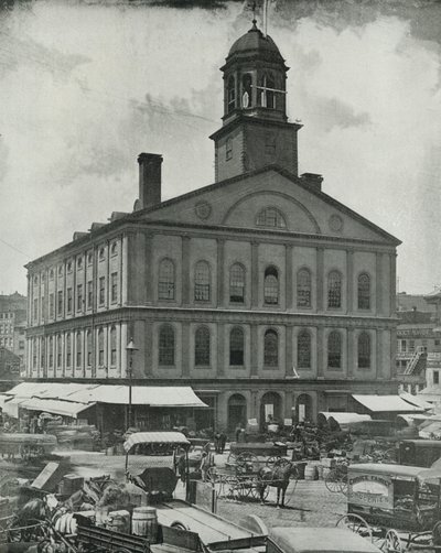 Faneuil Hall, Boston (s/h-billede) af English Photographer