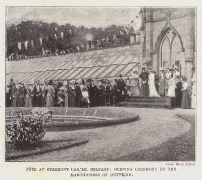 Fest på Stormont Castle, Belfast, åbningsceremoni ved Marchioness of Dufferin af English Photographer