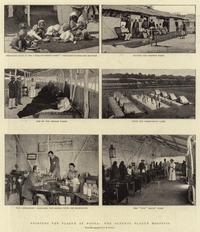 Bekæmpelse af pesten på Poona, General Pest Hospital af English Photographer