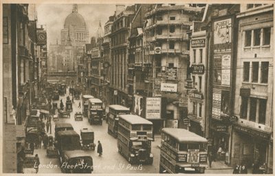 Fleet Street og St Pauls Cathedral, London af English Photographer