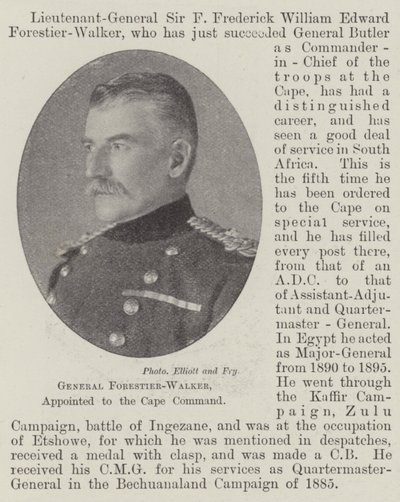 General Forestier-Walker, udnævnt til Kapkommandoen af English Photographer