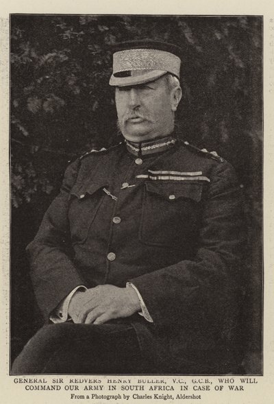 General Sir Redvers Henry Buller, VC, GCB, som vil kommandere vores hær i Sydafrika i tilfælde af krig af English Photographer