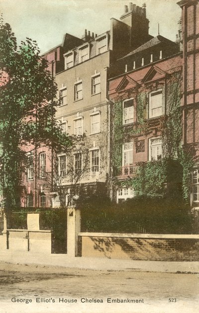 George Elliots hus, Cheyne Walk, Chelsea Embankment, London (foto i farver) af English Photographer