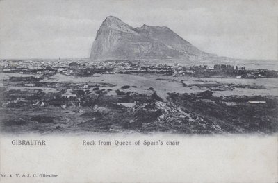 Gibraltar, Rock fra Queen of Spains stol (s/h foto) af English Photographer